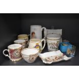 An assortment of Coronation ware including Royal Doulton and Adams, some AF.