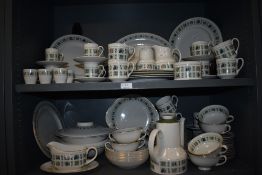 An extensive collection of Royal Doulton 'Tapestry' pattern tea and dinner wares, coffee pot,