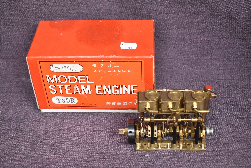 A Saito Model Three Cylinder Steam Engine T3DR in original box