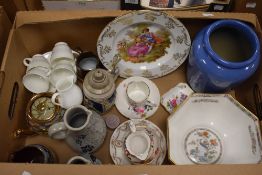 A Wedgwood part coffee service in white (11 pieces approx), two pieces of Royal Crown Derby 'Derby