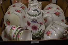 A Portmerion 'Botanic Garden' coffee pot Af,Two part tea sets one being Mayfair Bone China (approx