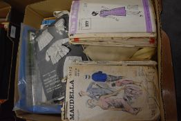 A selection of vintage knitting and sewing patterns.