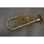 A Yamaha Eb brass tenor horn, model YAH 201, serial number 001318, with plush lined hard case and