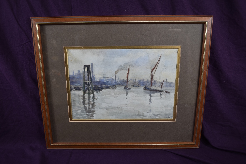 G.B Dale (British 20th century) a group of three Thames scene watercolours, each signed lower right, - Image 5 of 9