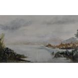 ....aiel Davenport (British 20th century) watercolours, 'Misty Lake' unsigned, bearing remains of