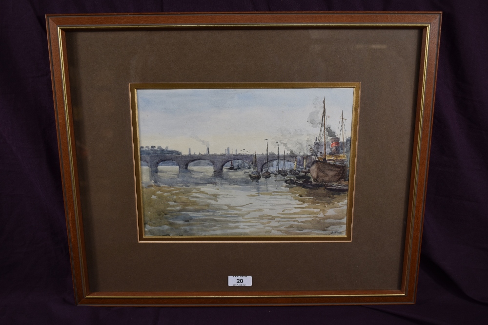 G.B Dale (British 20th century) a group of three Thames scene watercolours, each signed lower right, - Image 2 of 9