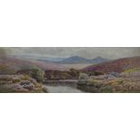 William Sydney Morrish (British 1844-1917) watercolours, moorland scene, most likely Dartmoor,