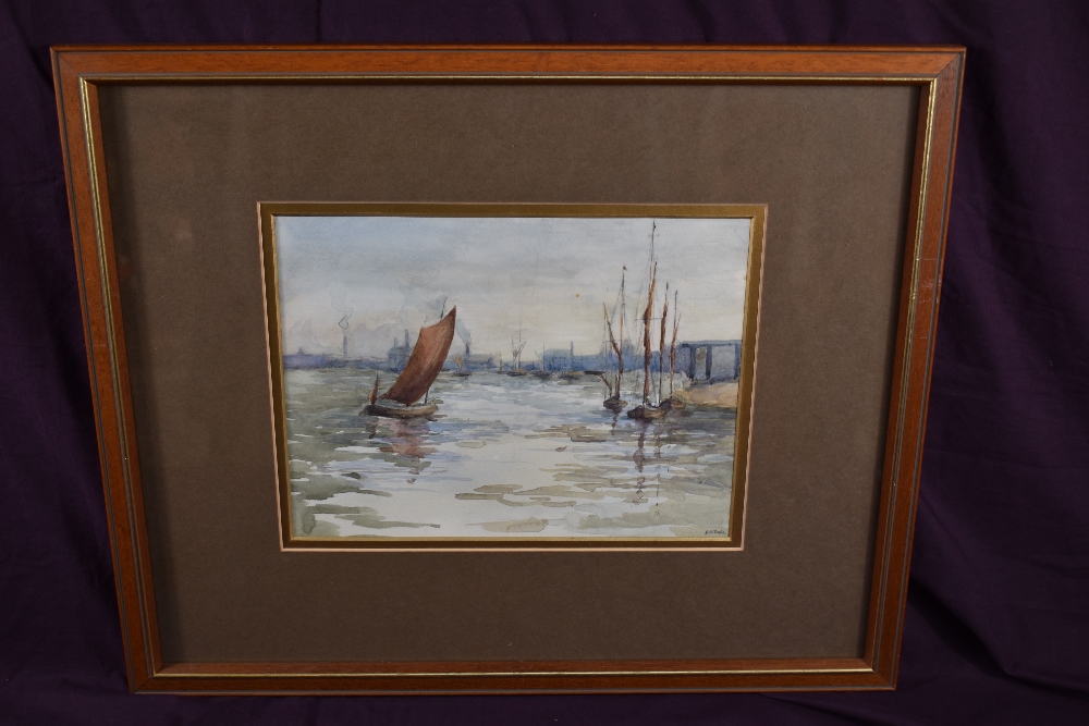 G.B Dale (British 20th century) a group of three Thames scene watercolours, each signed lower right, - Image 8 of 9