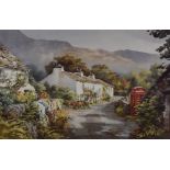 After Judy Boyes (British 1943) a limited edition colour print, entitled 'Village phone Box at
