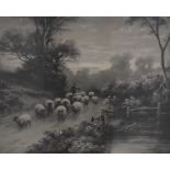 After Elmer Keene (1853-1929) a pair of early 20th century monochrome agricultural scene prints, oak