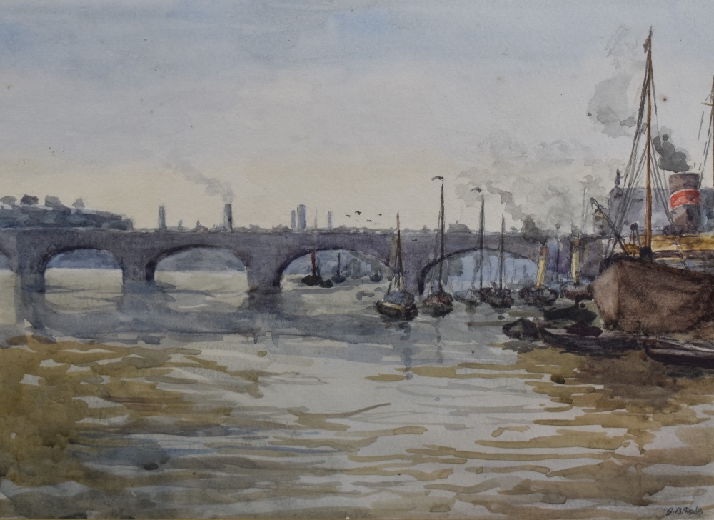 G.B Dale (British 20th century) a group of three Thames scene watercolours, each signed lower right,