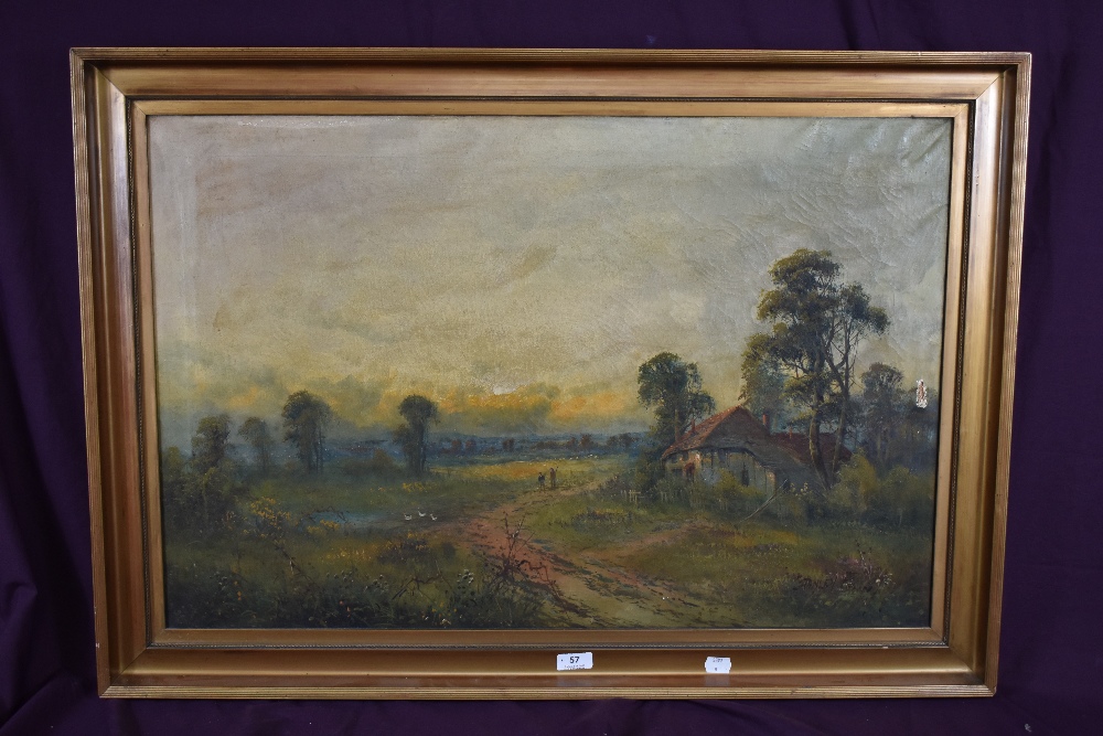 Stanley Penn (also known as Frances E Jamieson, British act.1895-1950) oil on canvas, rural scene, - Image 2 of 6