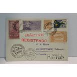 1936 LZ127 GRAF ZEPPELIN, 1936 1st SOUTH AMERICA RETURN FLIGHT COVER Plain card sent registered to