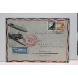 1934 LZ 127 GRAF ZEPPELIN, 2nd 1934 SOUTH AMERICAN FLIGHT Fine illustrated cover with two Airmail