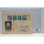 1936 LZ 129 HINDENBURG - 2nd NORTH AMERICAN FLIGHT COVER Illustrated card for Zeppelin post issued