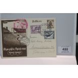 1936 LZ129 HINDENBURG BERLIN OLYMPIC GAMES FLIGHT COVER Pre-printed Olympics card for Berlin games