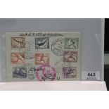1936 LZ129 HINDENBURG OLYMPIC FLIGHT COVER WITH SET OF 8 OLYMPIC VALUES Cover with full set of the 8