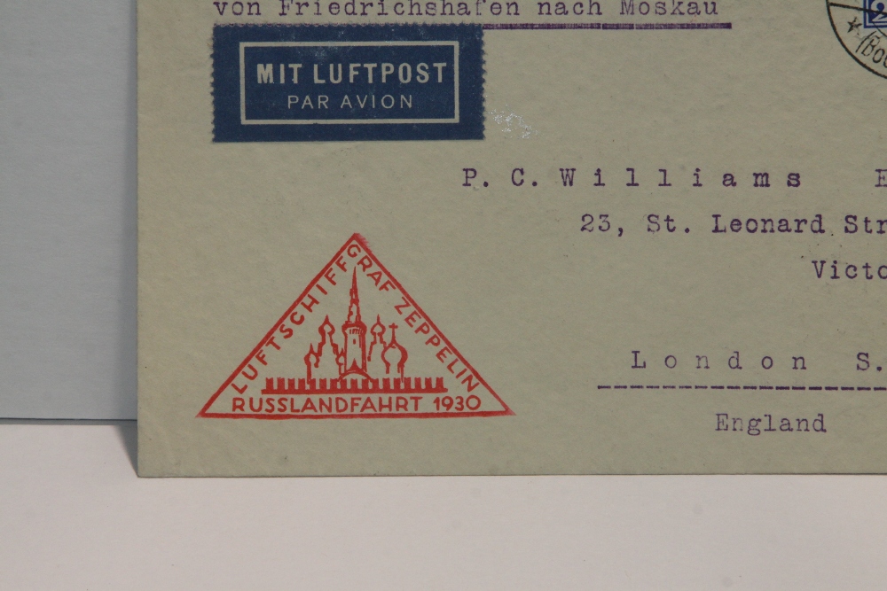 1930 LZ 127 GRAF ZEPPELIN FLIGHT COVER - RUSSIA FLIGHT Cover with 2RM Zeppelin stamp, with cover - Image 2 of 4