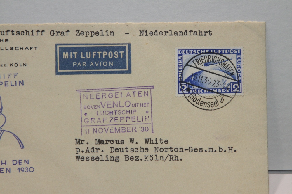 1930 LZ 127 GRAF ZEPPELIN FLIGHT COVER - NETHERLANDS FLIGHT Cover with 2RM Zeppelin stamp, with - Image 2 of 4