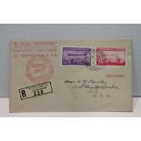 1936 LZ 129 HINDENBURG - 1ST NORTH AMERICAN FLIGHT COVER SENT FROM LIECHTENSTEIN Registered cover