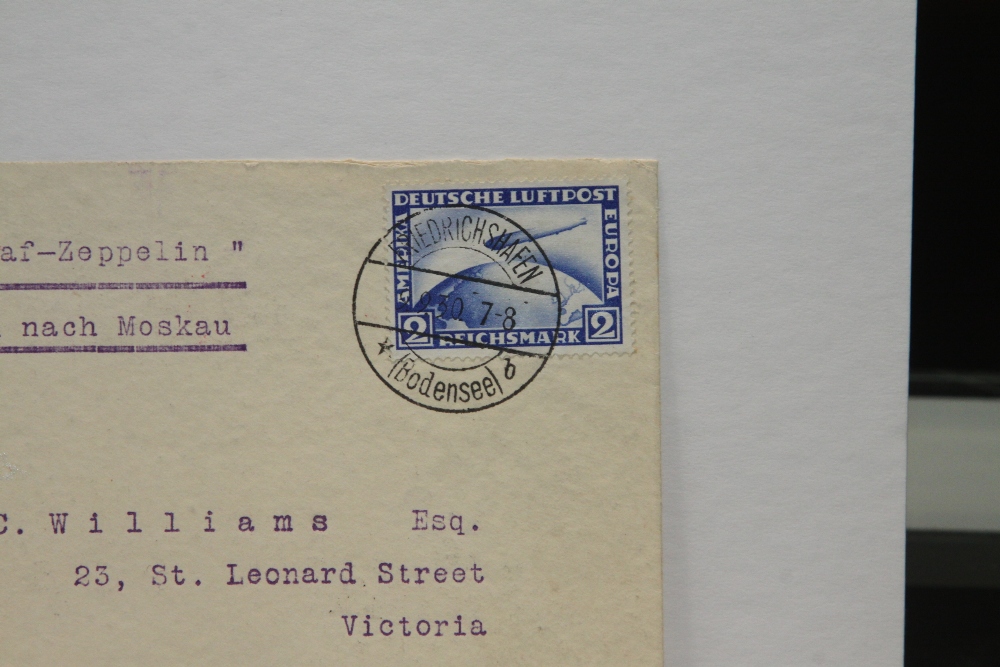 1930 LZ 127 GRAF ZEPPELIN FLIGHT COVER - RUSSIA FLIGHT Cover with 2RM Zeppelin stamp, with cover - Image 3 of 4