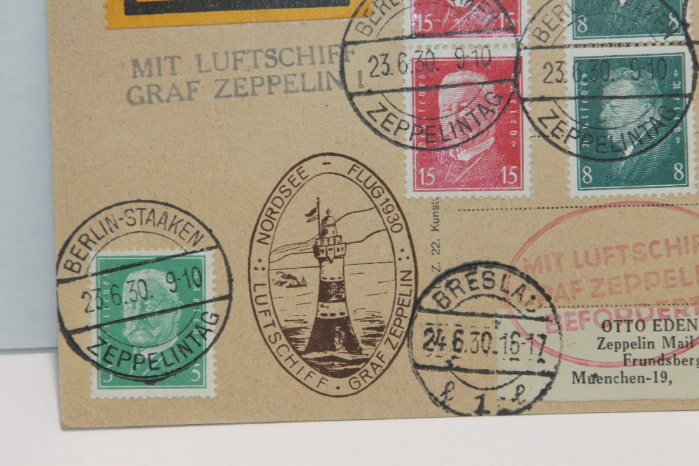 1930 LZ 127 GRAF ZEPPELIN FLIGHT COVER - SILESIA ROUND TRIP ON PICTURE P/CARD Picture postcard - Image 3 of 4