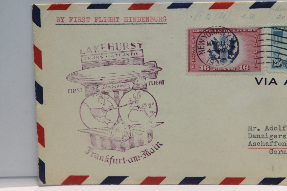 1936 LZ 129 HINDENBURG - 1ST NORTH AMERICAN RETURN FLIGHT COVER Cover, illustrated and used on the - Image 2 of 3