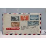1936 LZ129 HINDENBURG 8th NORTH AMERICAN RETURN FLIGHT COVER Five US values on cover and flown on