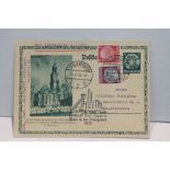 1933 LZ 127 GRAF ZEPPELIN, SAARGEBIET FLIGHT ON UPRATED STATIONERY Uprated Postal Stationery card,