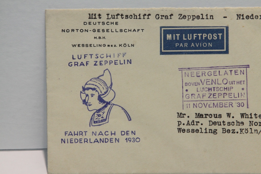 1930 LZ 127 GRAF ZEPPELIN FLIGHT COVER - NETHERLANDS FLIGHT Cover with 2RM Zeppelin stamp, with - Image 3 of 4