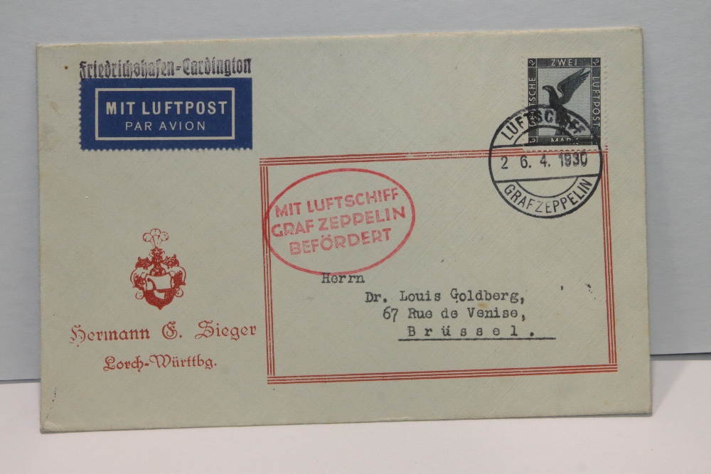 1930 LZ 127 GRAF ZEPPELIN - ENGLAND FLIGHT COVER Sieger cover with 2RM Eagle airmail stamp, posted