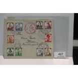 1936 LZ129 HINDENBURG BERLIN OLYMPIC GAMES FLIGHT COVER Plain cover with a full set of the 1935