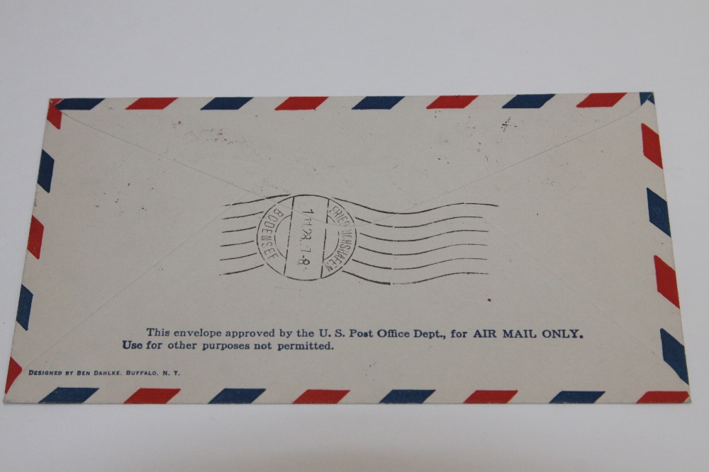 1928 LZ127 GRAF ZEPPELIN FLIGHT COVER USA-GERMANY Envelope with two US values, tied with CDS for - Image 3 of 3