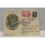 1931 LZ 127 GRAF ZEPPELIN SCHWABEN FLIGHT COVER Stationery card uprated with 1RM Zeppelin airmail