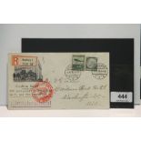 1936 LZ 129 HINDENBURG - FIRST NORTH AMERICAN FLIGHT Carlton Hotel envelope with registered label