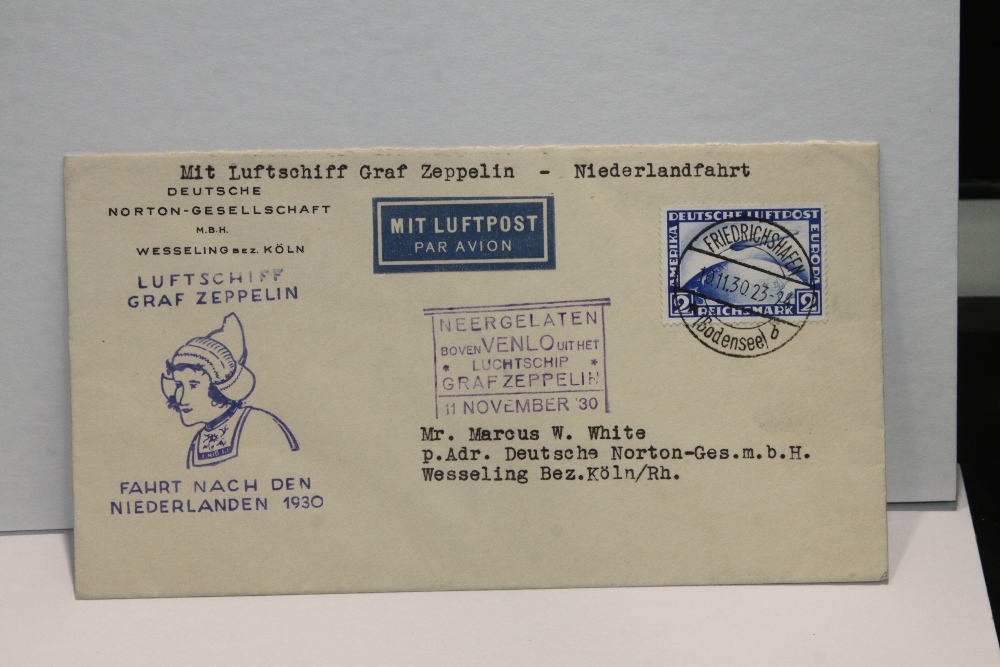1930 LZ 127 GRAF ZEPPELIN FLIGHT COVER - NETHERLANDS FLIGHT Cover with 2RM Zeppelin stamp, with