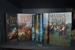 Literature. Bernard Cornwell selection. Sharpe's Trafalgar; Prey; Havoc; & Escape appear to be first