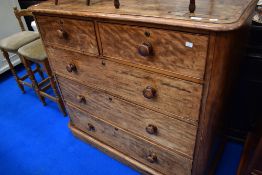 A Victorian mahogany chest of two over three drawers, width approx. 120cm