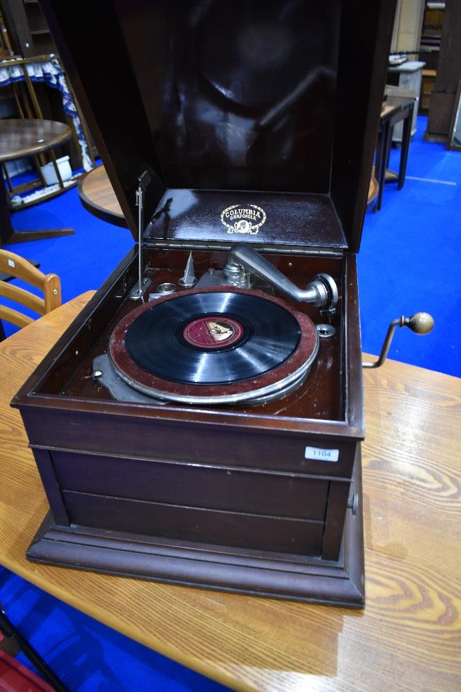 A vintage wind up gramophone, Columbia Grafonola