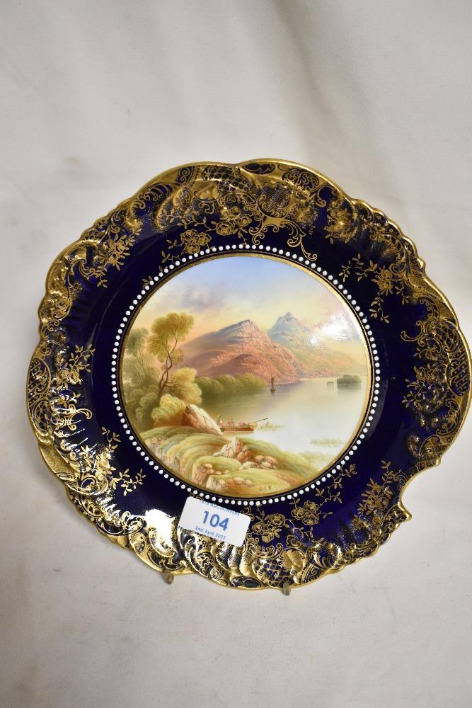 Three cabinet display plates including Aynsley hand painted scene of Killarney Lake and two early - Image 3 of 5