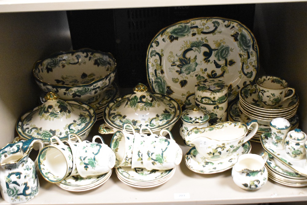 A good collection of Masons Chartreuse dinner and tea wares including teacups, large and small