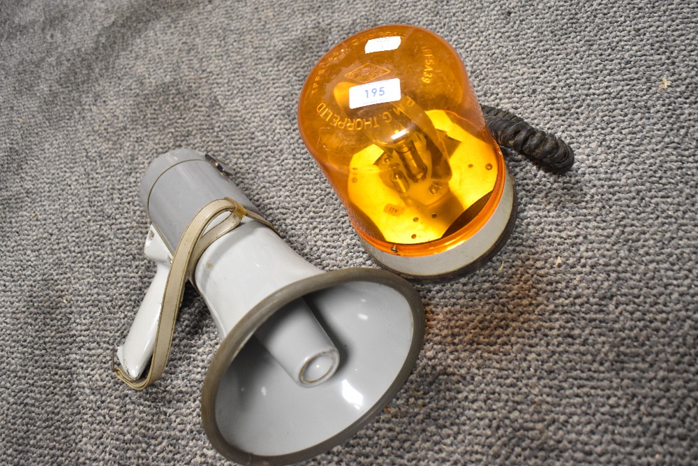 A vintage Phillips EJ1001 megaphone with a Thorpe hazard or warning light AF. - Image 2 of 2