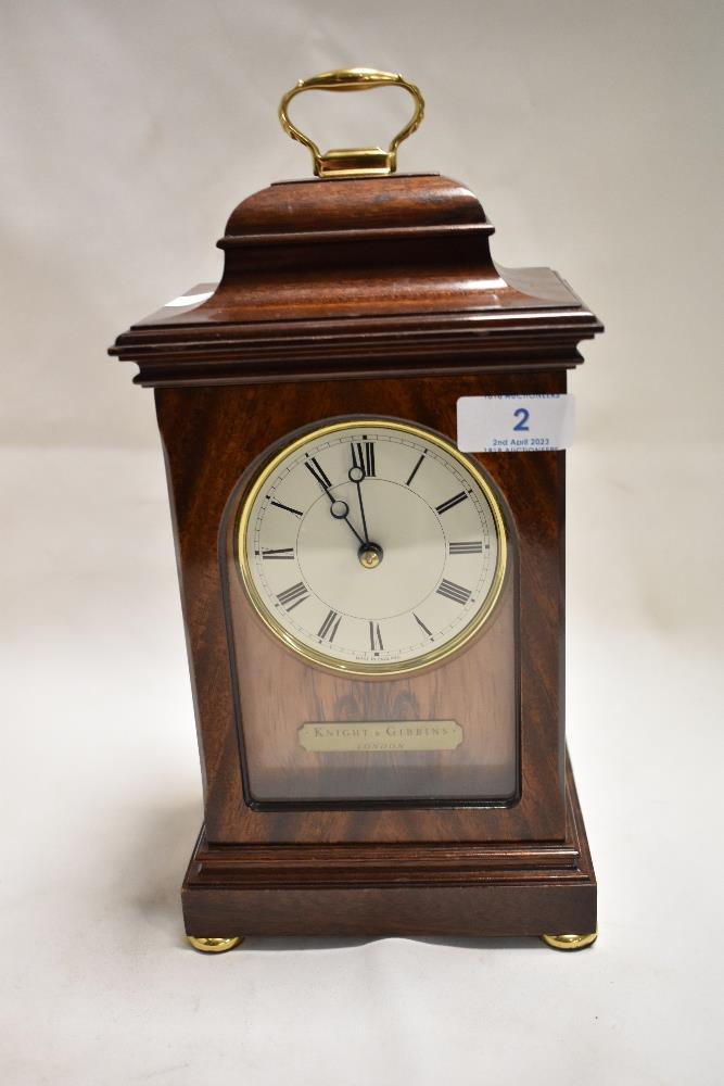 A modern Franz Hermle bracket style clock retailed by Knight and Gibbins