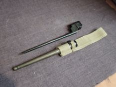 A British Bayonet for the No4 Rifle, no4 MKII 1940 with Scabbard and Frog