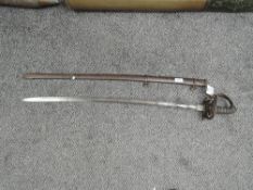 A British Rifle Officers Sword Madras Native Infantry 1827 Pattern, decorated blade inscribed