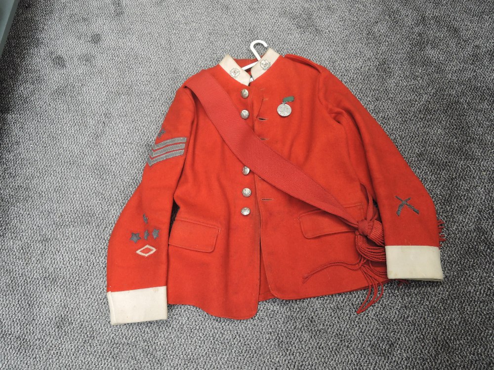 A late 19th/early 20th century Military Red Jacket, 2nd Volunteer Sergeant Border Regiment, with red