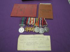 Seven WW2 Medals, S/3709241 CPL.G.Atkinson Kings Own on Palestine Medal, 3709241 C/SJT,G.M.