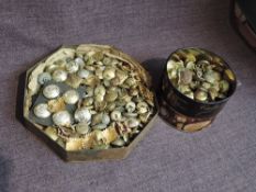 Two tins of Military Buttons, Army, Navy, Air Force