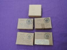 Five WW2 Medals all in official boxes, War Medal, Defence Medal and Stars