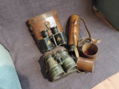 A vintage three drawer Telescope by Broadhurst.Clarkson & Co 63 Farrington Road London EC in leather